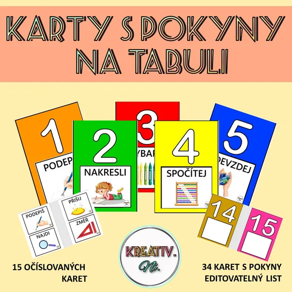 KARTY S POKYNY NA TABULI 1