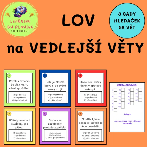 LOV NA VEDLEJŠÍ VĚTY - 3 SADY HLEDAČEK 1