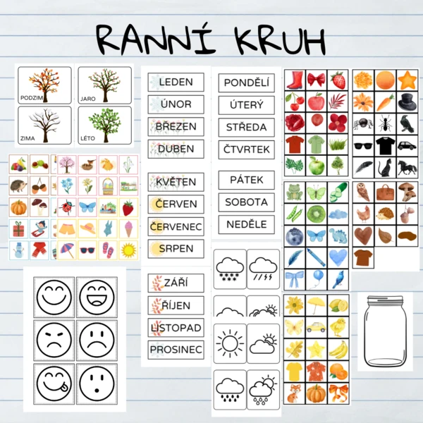 Ranní kruh - roční období, měsíce, dny v týdnu, barvy, emoce, počasí 1