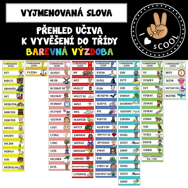 Vyjmenovaná slova - barevná výzdoba 1