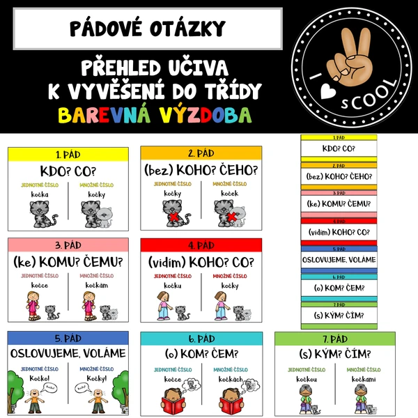Pádové otázky - barevná výzdoba 1