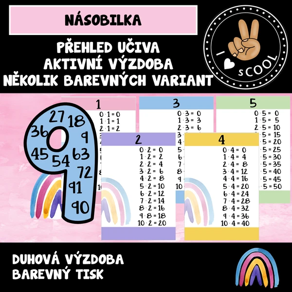 Násobilka, aktivní výzdoba - duha 1