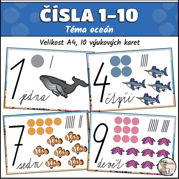 Čísla do 10 - téma oceán 1