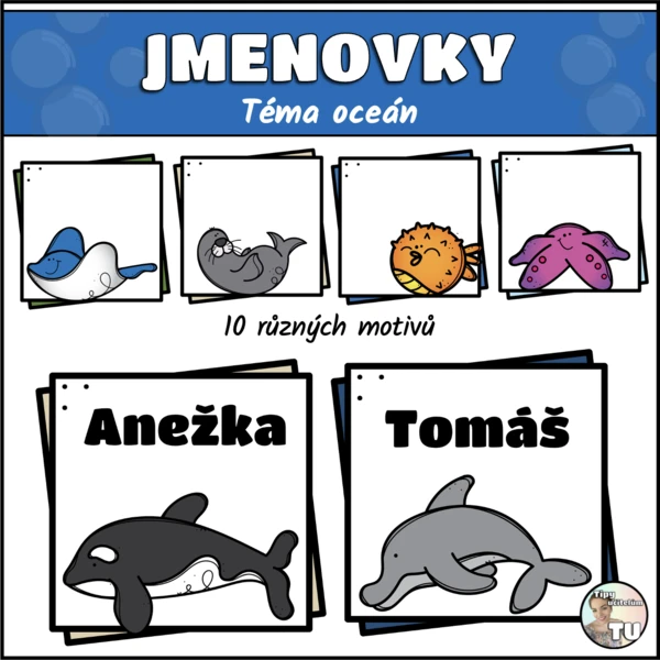 Jmenovky - téma oceán 1