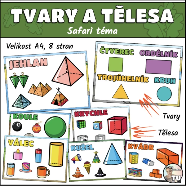 Geometrické tvary a tělesa - safari téma 1