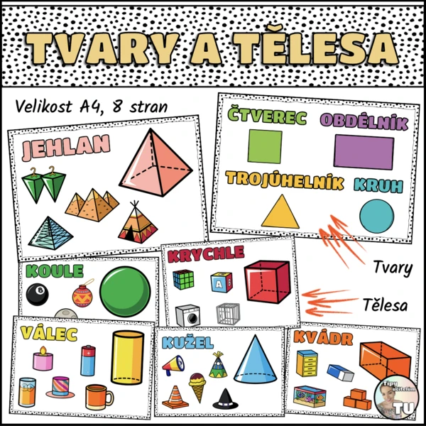 Geometrické tvary a tělesa - boho design 1