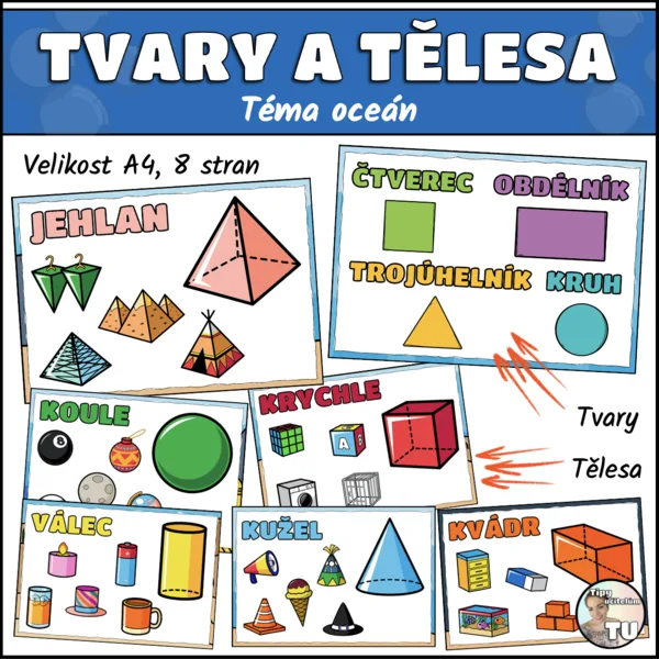 Geometrické tvary a tělesa - téma oceán 1