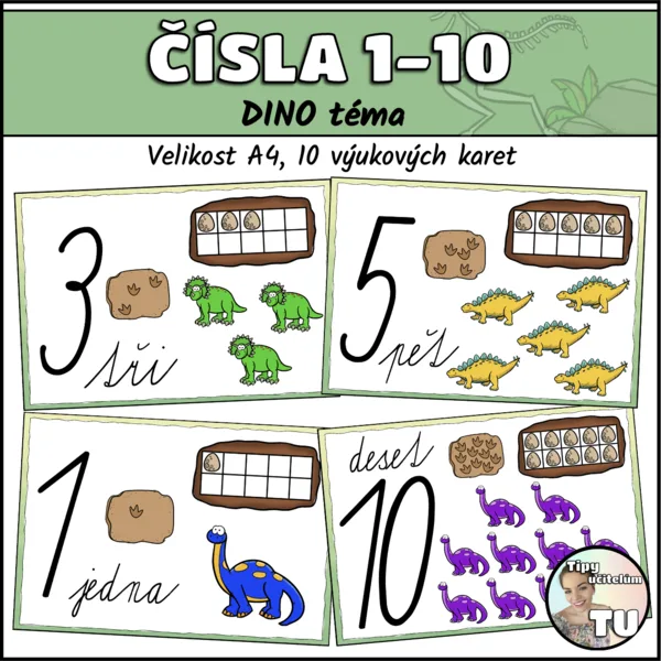 Čísla do 10 - dino téma 1