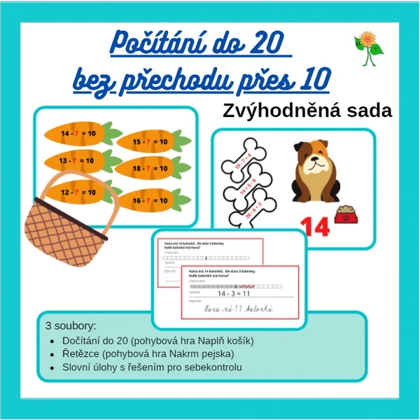 Počítání do 20 bez přechodu přes desítku - zvýhodněná sada 1