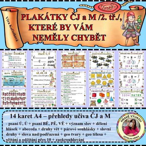 PLAKÁTKY ČJ a M /2. TŘ./, KTERÉ BY VÁM NEMĚLY CHYBĚT – PIRÁTI 1