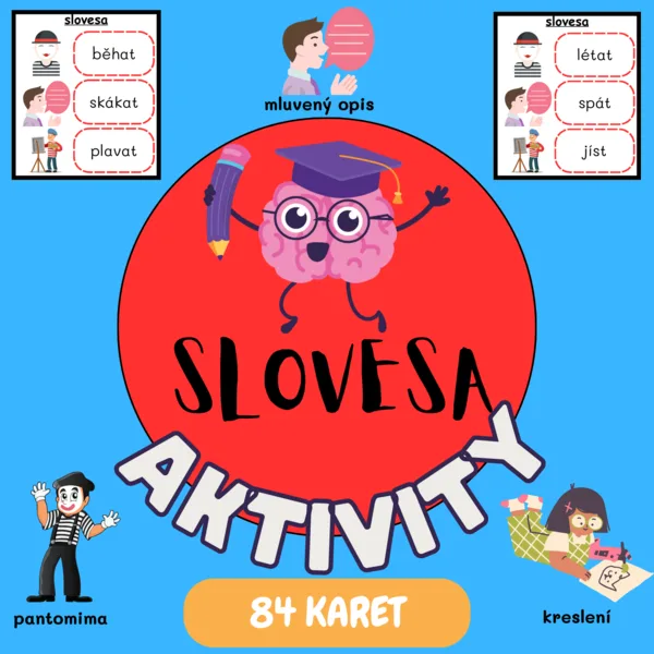 AKTIVITY - SLOVESA = 84 KARET (pantomima, mluvení, kreslení) 1