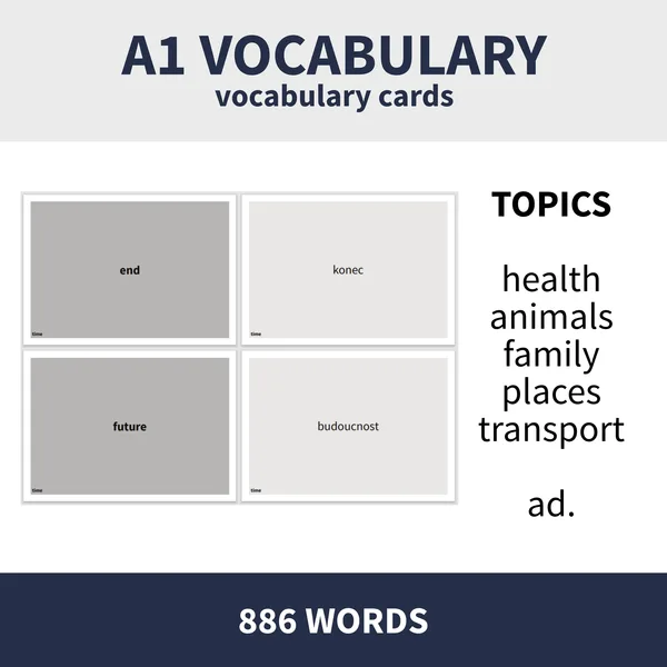 A1 VOCABULARY - VARIOUS TOPICS (velká sada slovní zásoby na různá témata) 1