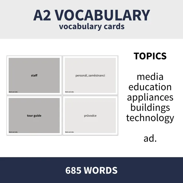 A2 VOCABULARY - VARIOUS TOPICS (velká sada slovní zásoby na různá témata) 1