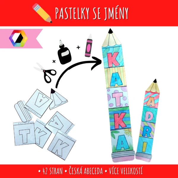 Pastelky se jmény - tvořte s dětmi 1