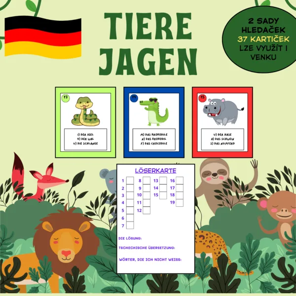 TIERJAGDSPIEL - 2 SADY / 37 KARET 1