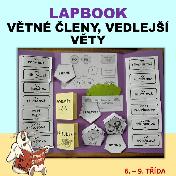 LAPBOOK větné členy, vedlejší věty 1