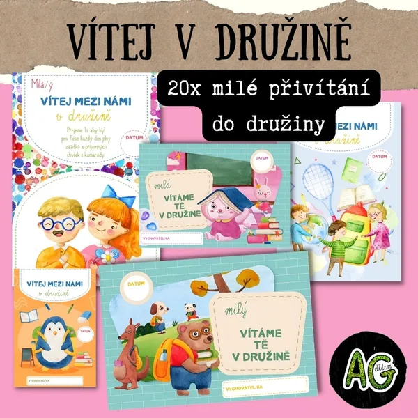 Uvítací listy na první den v družině 1