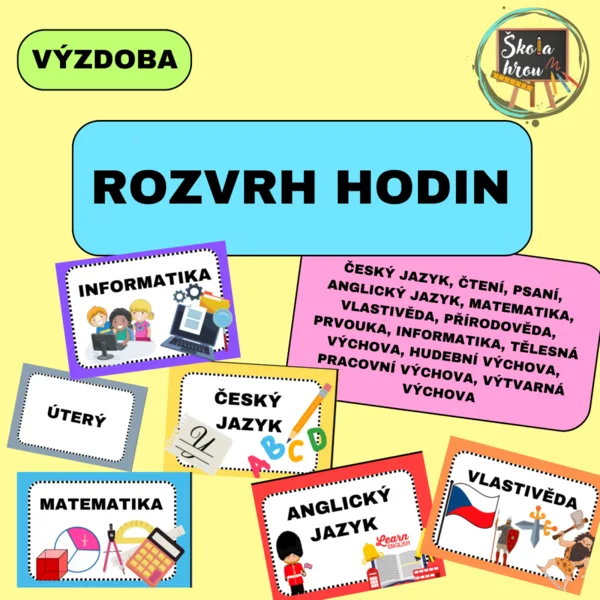Rozvrh hodin - výzdoba třídy 1
