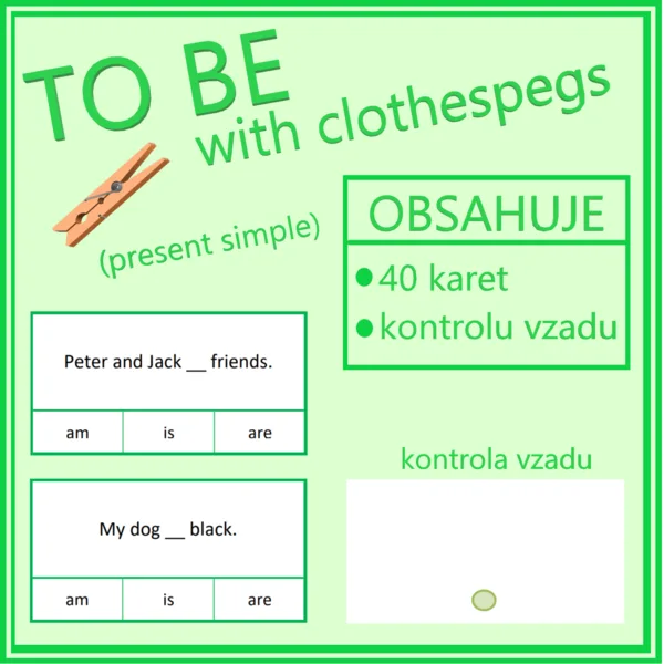    TO BE with clothespegs (present simple) 1