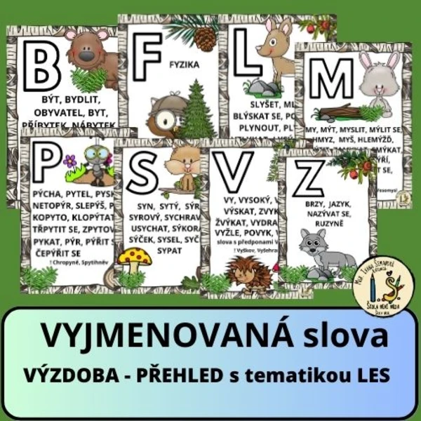 VYJMENOVANÁ SLOVA - přehledy - LES 1