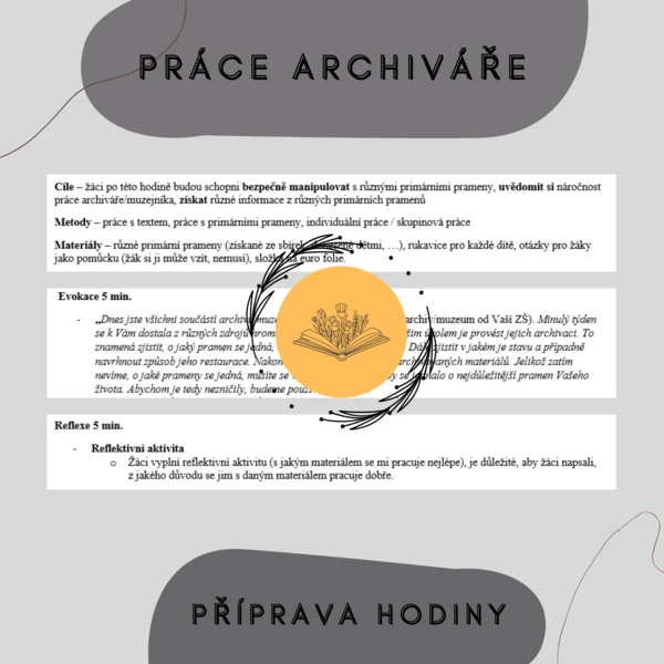 Plán hodiny - Práce archiváře/muzejníka 1
