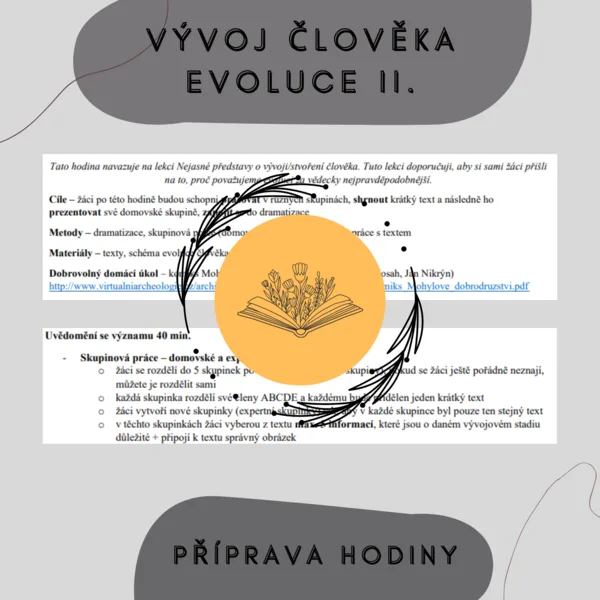 Plán hodiny - Vývoj člověka, Evoluce II. 1