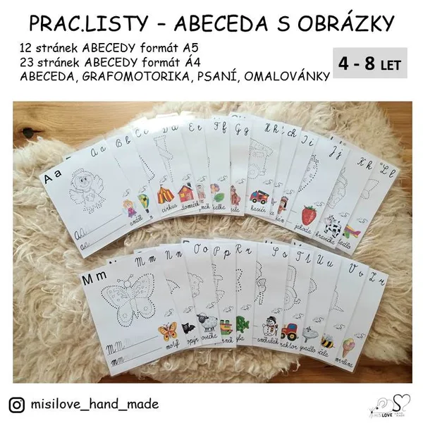 ABECEDA Pracovní listy-psaní,kreslení/omalovánky/výzdoba 1