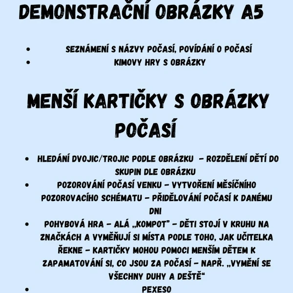 Počasí - kartičky 1