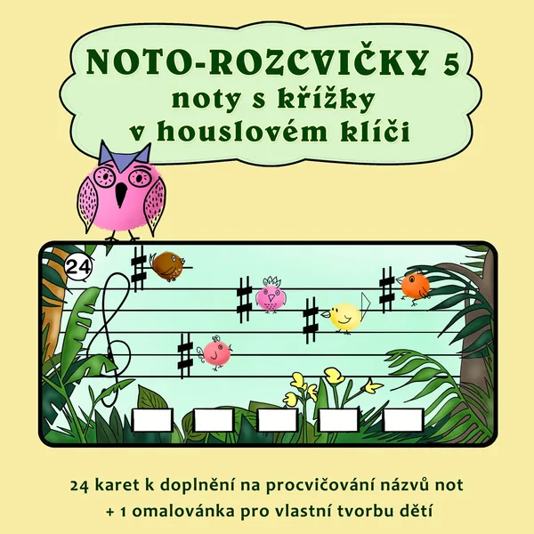 Noto-rozcvičky 5 - noty s křížky v houslovém klíči 1