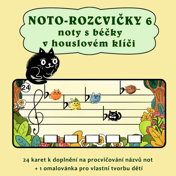 Noto-rozcvičky 6 - noty s béčky v houslovém klíči 1