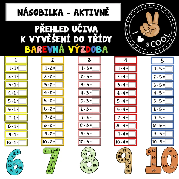 Násobilka - barevná výzdoba 1