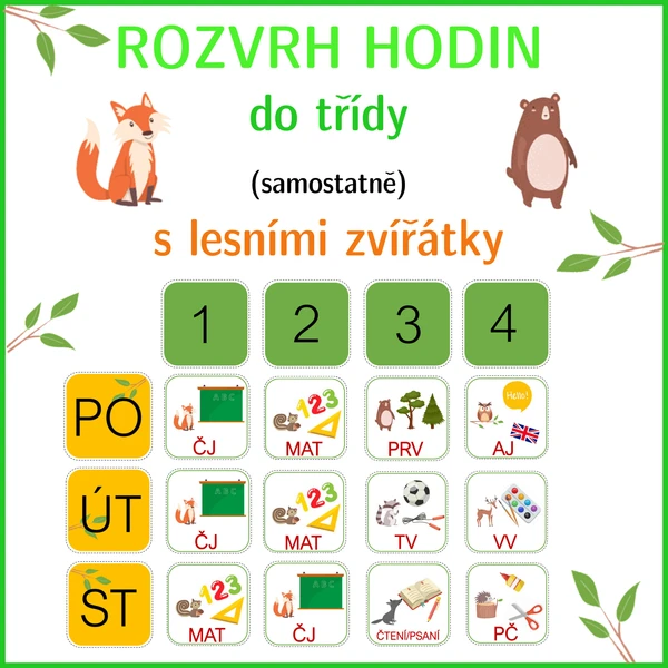 ROZVRH HODIN - samostatně 1