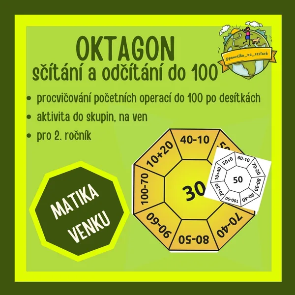 Oktagon - sčítání a odčítání do 100 po desítkách 1