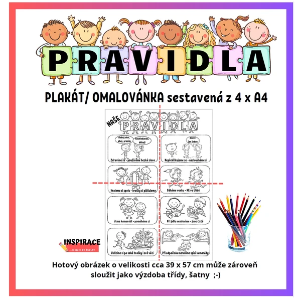 Pravidla - velký plakát - omalovánka 1