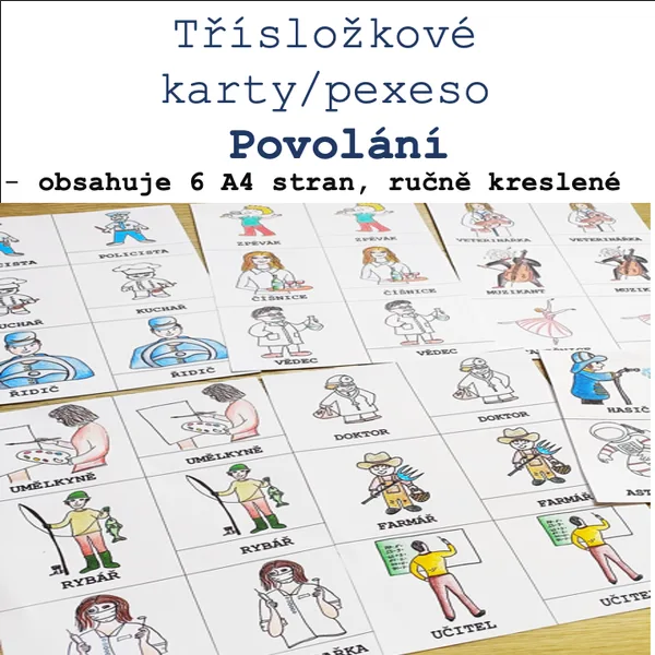 Třísložkové karty/Pexeso - Povolání 1