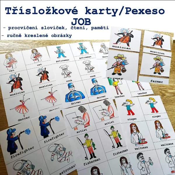 Třísložkové karty/Pexeso JOB 1