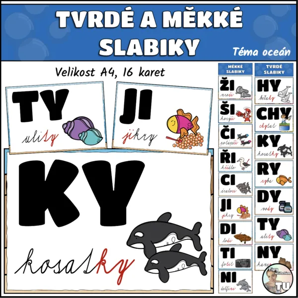 Tvrdé a měkké slabiky - téma oceán 1