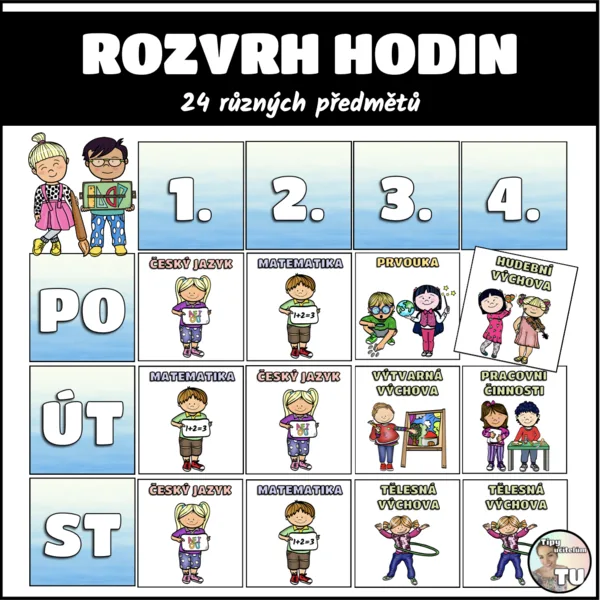 Velký rozvrh hodin - univerzální motiv 1