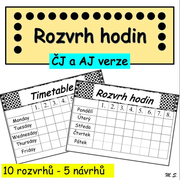 Rozvrh hodin k doplnění - Timetable 1