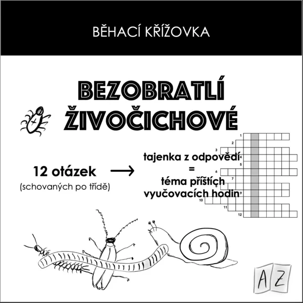 Běhací křížovka - bezobratlí živočichové 1