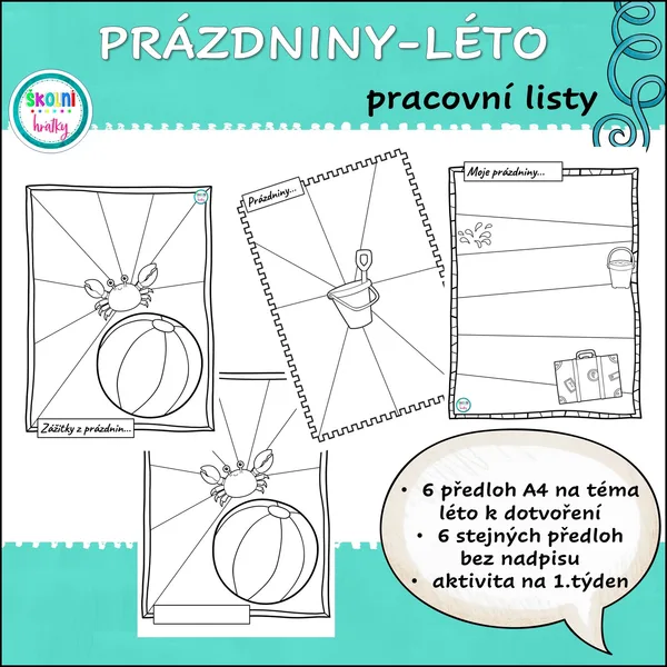 PRÁZDNINY - LÉTO soubor pracovních listů 1