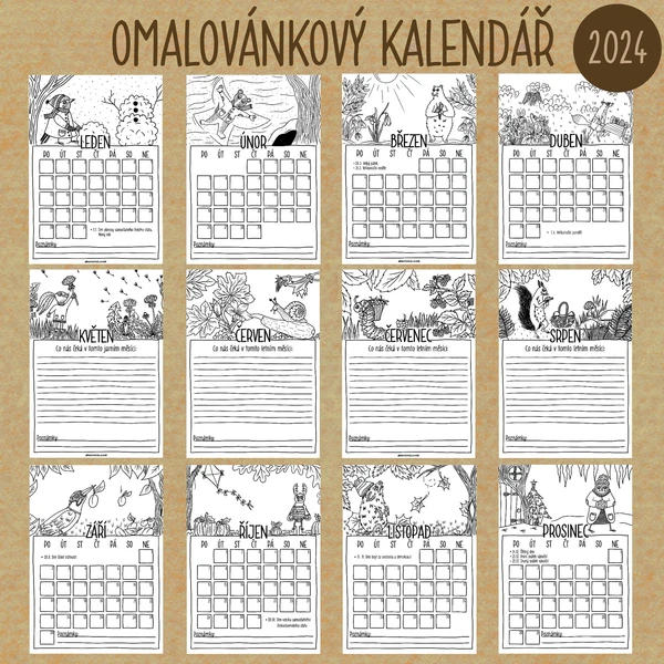 Omalovánkový kalendář 2024 1