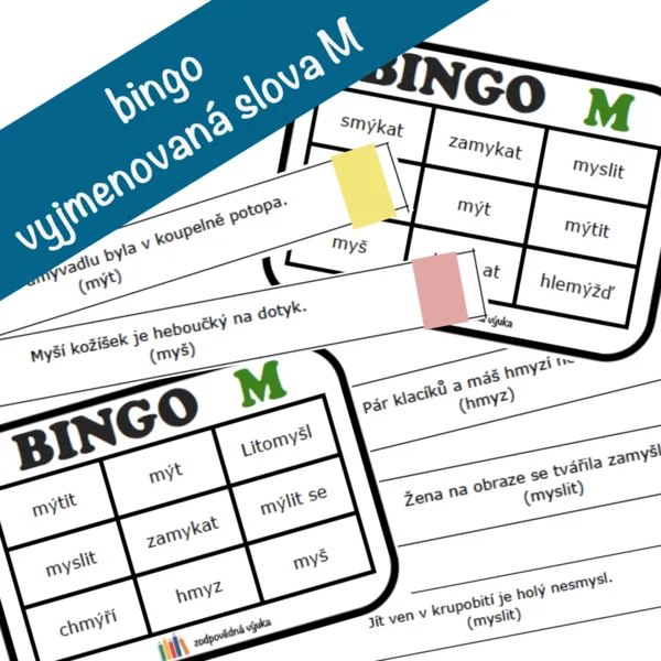 bingo - vyjmenovaná slova po M 1