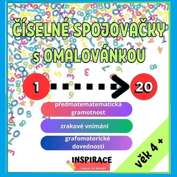 Číselné spojovačky 1-20 s omalovánkou 1