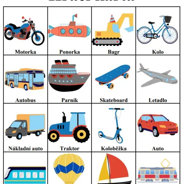Bingo - Dopravní prostředky 1