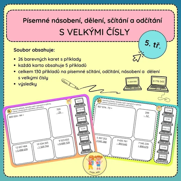 Písemné počítání s velkými čísly 1