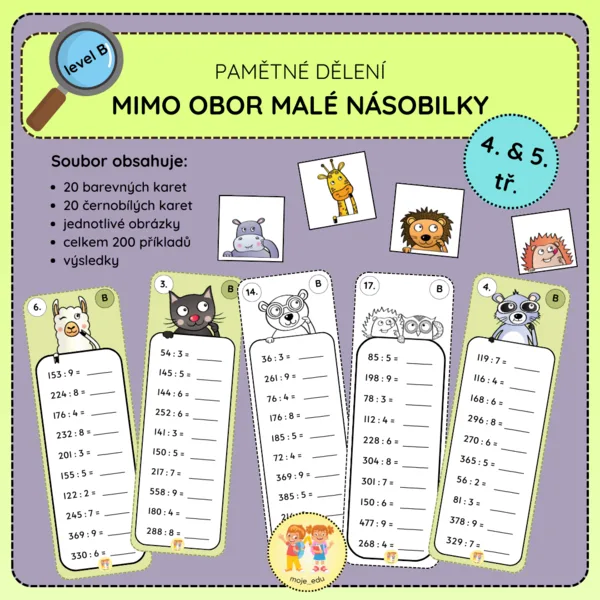 Pamětné dělení mimo obor malé násobilky B 1