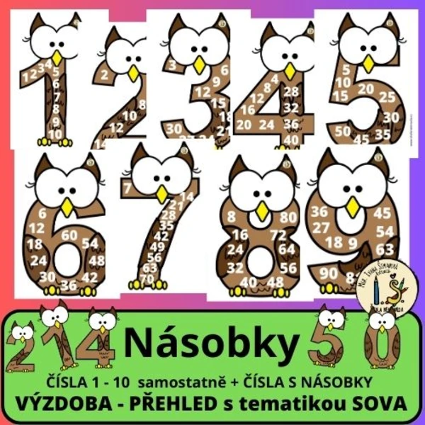 NÁSOBKY a ČÍSLA - SOVY 1