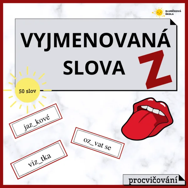 Vyjmenovaná slova po Z - procvičování 1