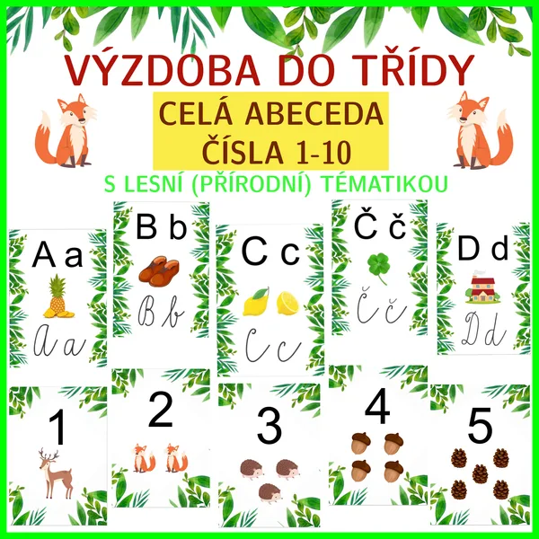 Výzdoba do třídy - abeceda, čísla 1
